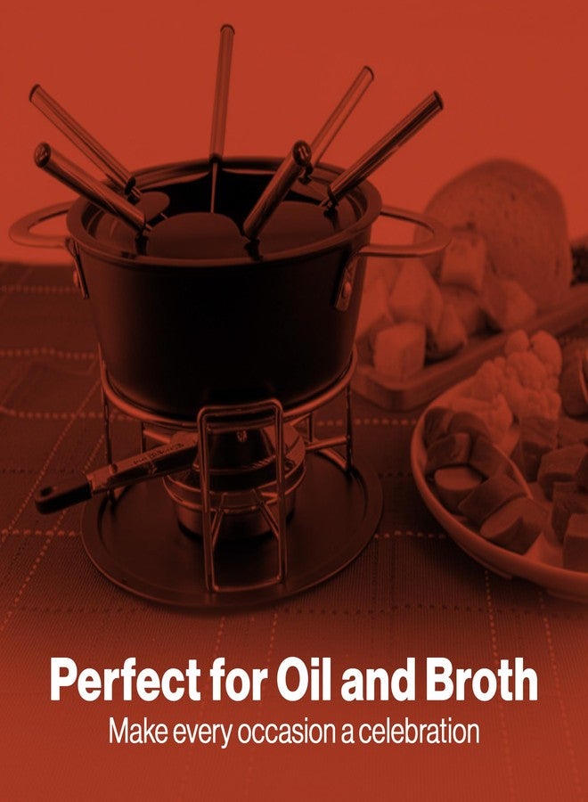 Swissmar Realp 11-Piece Cast Aluminum Fondue Set - Ideal for Melting Cheese & Chocolate Fondue, Oil & Broth Cooking - Perfect for Kitchen Collection & Wedding Gifts - 1.5 Liter / 1.58 Quarts - Image 3